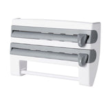Household Cling Film Cutter Wall-mounted Holder Kitchen Paper Towel Rack Sliding Knife Type Tin Foil Split Box Storage Rack