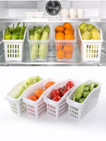 6 Pieces Refrigerator Organizer In-Cabinet White Kitchen Tools Home Appliances Good Quality Plastic Material Non-toxic
