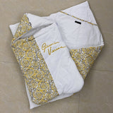 Super Soft and Warm Baby Winter Blanket with Golden Flower Bedding