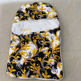 Super Soft and Warm Baby Winter Blanket with Golden Flower Bedding