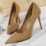New Women Pumps Suede High Heels Shoes Fashion Office Shoes Stiletto
