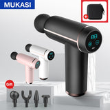 MUKASI LCD Display Massage Gun Portable Percussion Pistol Massager For Body Neck Deep Tissue Muscle Relaxation Gout Pain Relief