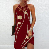 Sexy Dress Women Beach Mini Dress Fashion Dress Women Summer Sleeveless Hollow Elegant Boho Party Dress