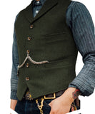 Suit Vest Boutique Wool Tweed Slim Fit herringbone Leisure Male Gentleman Beckham Business Waistcoat For Wedding Groommen