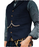 Suit Vest Boutique Wool Tweed Slim Fit herringbone Leisure Male Gentleman Beckham Business Waistcoat For Wedding Groommen