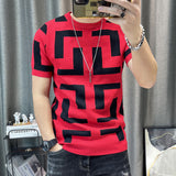 3 Color Short Sleeve Knitting T-Shirt