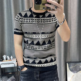 3 Color Short Sleeve Knitting T-Shirt