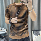 3 Color Short Sleeve Knitting T-Shirt