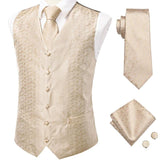 Hi-Tie 20 Color Silk Men Vests and Tie Business Formal Dresses Slim Vest