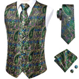 Hi-Tie 20 Color Silk Men Vests and Tie Business Formal Dresses Slim Vest