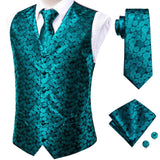 Hi-Tie 20 Color Silk Men Vests and Tie Business Formal Dresses Slim Vest