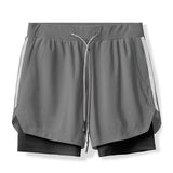 Camo Running Shorts Men 2 In 1 Double-deck Quick Dry GYM Sport Shorts Fitness Jogging Workout Men Short Pants