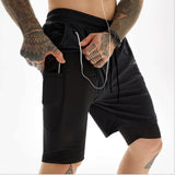 Camo Running Shorts Men 2 In 1 Double-deck Quick Dry GYM Sport Shorts Fitness Jogging Workout Men Short Pants