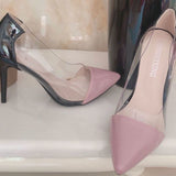 New Women Pumps PVC Transparent High Heels Sexy Pointed Toe Leopard Grain Party Shoes Lady Thin Heels Pumps Size 40