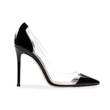 New Women Pumps PVC Transparent High Heels Sexy Pointed Toe Leopard Grain Party Shoes Lady Thin Heels Pumps Size 40