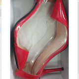 New Women Pumps PVC Transparent High Heels Sexy Pointed Toe Leopard Grain Party Shoes Lady Thin Heels Pumps Size 40