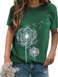 Summer T shirts Womens T shirts high street short sleeve tops with a fashion flower print Womens T shirts woman