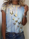 Summer T shirts Womens T shirts high street short sleeve tops with a fashion flower print Womens T shirts woman