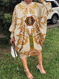 VONDA Women Long Sleeve O Neck Floral Print Dress Casual Party Dress Kaftan Robe Oversized Loose Sundress