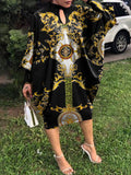 VONDA Women Long Sleeve O Neck Floral Print Dress Casual Party Dress Kaftan Robe Oversized Loose Sundress