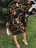 VONDA Women Long Sleeve O Neck Floral Print Dress Casual Party Dress Kaftan Robe Oversized Loose Sundress