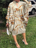 VONDA Women Long Sleeve O Neck Floral Print Dress Casual Party Dress Kaftan Robe Oversized Loose Sundress