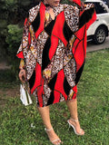 VONDA Women Long Sleeve O Neck Floral Print Dress Casual Party Dress Kaftan Robe Oversized Loose Sundress