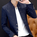 Men casual collar collar blazers youth handsome trend Slim print blazers   5XL   6XL