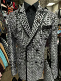 Luxury Fashion Plaid Groom Tuxedos Double Breasted Men Suits For Wedding Male Party Dress Costume Homme ( jacket+Pants)