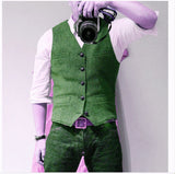 Suit Vest Blue Single Breasted Woolen Blended Mens Vest Denim Jeans