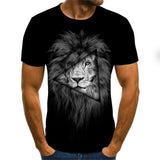 Animal Lion 3D Men T Shirt Summer Streetwear Trendy Round Neck Short Sleeve Men Clothing Tops Tee Oversized Male T Shirt XXS-6XL