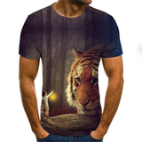 Animal Lion 3D Men T Shirt Summer Streetwear Trendy Round Neck Short Sleeve Men Clothing Tops Tee Oversized Male T Shirt XXS-6XL