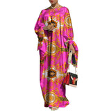 Vintage Printed Long Sleeve Dresses Casual Loose Bohemian Vestidos Long Maxi Robe Summer Femme Sundress