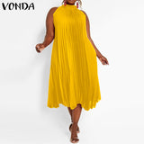 Elegant Satin Slik Dress Women Sexy Sleeveless