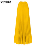 Elegant Satin Slik Dress Women Sexy Sleeveless