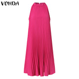 Elegant Satin Slik Dress Women Sexy Sleeveless