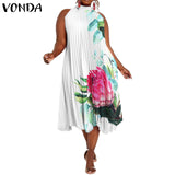 Elegant Satin Slik Dress Women Sexy Sleeveless
