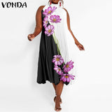 Elegant Satin Slik Dress Women Sexy Sleeveless