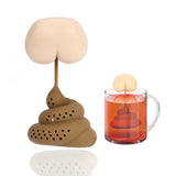 Reusable Silicone Tea Infuser Creative Poop Shaped Funny Herbal Tea Bag Coffee Filter Diffuser  Strainer Tea Accessories