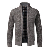 Top Quality Autumn Winter Jacket Slim Fit Stand Collar Zipper Jacket Men Solid Cotton Thick Warm  Sweater