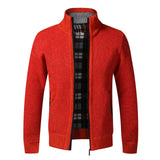 Top Quality Autumn Winter Jacket Slim Fit Stand Collar Zipper Jacket Men Solid Cotton Thick Warm  Sweater