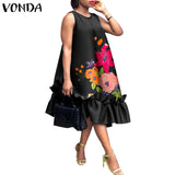 Women Elegant Midi Dress Summer Party Long Dresses