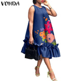 Women Elegant Midi Dress Summer Party Long Dresses