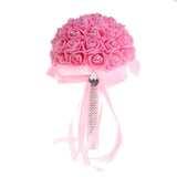 Handmade Bridal Artificial Foam Roses Flower Bride Bouquet Wedding Party Decor