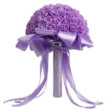 Handmade Bridal Artificial Foam Roses Flower Bride Bouquet Wedding Party Decor