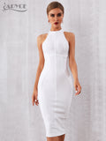 Adyce New Summer White Women Bodycon Bandage Dress Elegant Tank Sexy Sleeveless Club Celebrity Evening Runway Party Dresses