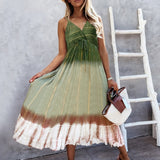 Women's V-Neck Sleeveless Long Floral Dress