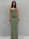 BOOFEENAA Strap Backless Long Maxi Dresses Party Club Vacation Outfits for Women Sexy Casual Summer Dress Wholesale C85CZ24