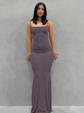 BOOFEENAA Strap Backless Long Maxi Dresses Party Club Vacation Outfits for Women Sexy Casual Summer Dress Wholesale C85CZ24