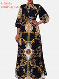 VONDA Women Vintage Printed Maxi Long Dress Casual Vestido Casual Robe Femme Holiday Sundress Oversized